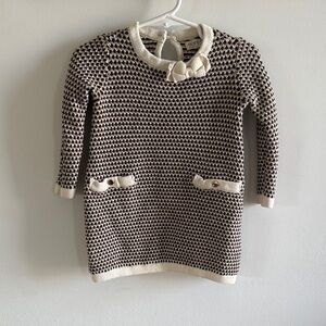 Hope & Henry Black and Cream 12-18m Dress